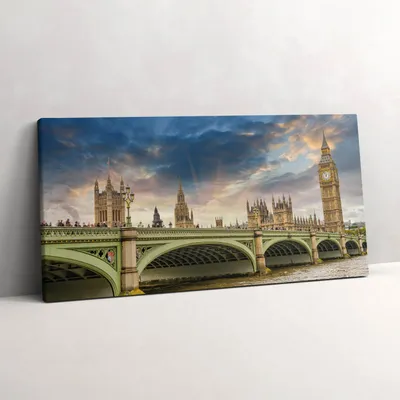 Produktbild von Londoner Architekturlandschaft – Leinwandbild Wandbild – 140x70 cm – Leinwandbilder – Wandbilder – Schlafzimmer – Flur