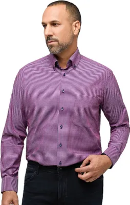 Produktbild von Eterna Casual-Hemd Comfort Fit rosa und blau kariert Baumwolle