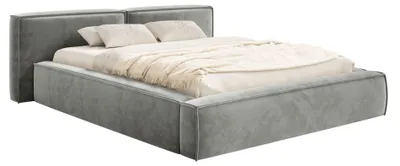 Produktbild von Selsey Tilves Low – Polsterbett 200x200 mit Bettkasten und Lattenrost, Velours, grau