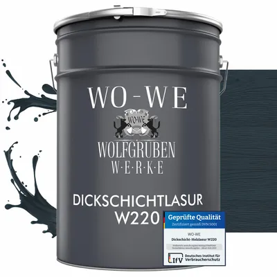 Produktbild von Dickschichtlasur 2in1 Holzlasur Holzschutzlasur außen und innen W220 Anthrazitgrau - 2,5L