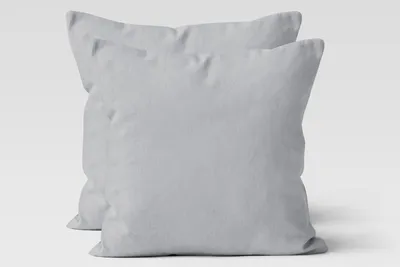 Produktbild von 2er Set Renforcé UNI Kissenhüllen 80x80 cm Kopfkissen Garnitur 100% Baumwolle Mit Reißverschluss silber
