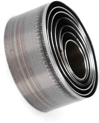 Image de Jeu de 7 outils à perforer le cuir - Outils circulaires ronds de 20 à 50 mm avec lame, dans un coffret en bois, pour les travaux de maroquinerie