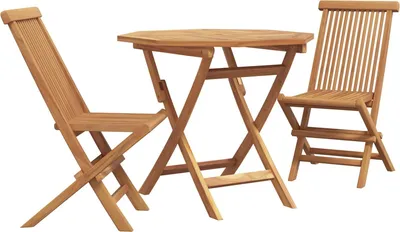 Immagine prodotto di Set da Pranzo per Giardino 3 pcs Marrone