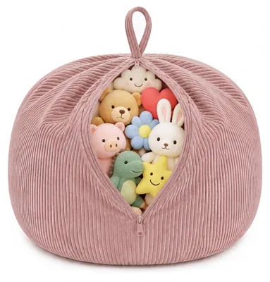 Zitzak-Hülle Cord 85x110 cm rosa Aufbewahrung Kuscheltiere
