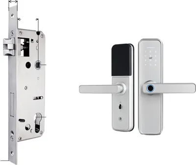 Zdjęcie produktu dla Inteligentny biometryczny zamek do drzwi, sterowanie za pomocą aplikacji WiFi, wiele opcji odblokowania, srebrny 4585