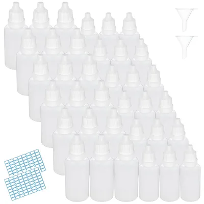 100 leere Tropfflaschen 10 ml/20 ml mit Trichtern und Etiketten