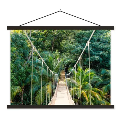Produktbild von MuchoWow® Textilposter Dschungel - Palme - Brücke - Natur - Pflanzen 60x45 cm mit schwarzem Rahmen - Poster Schlafzimmer