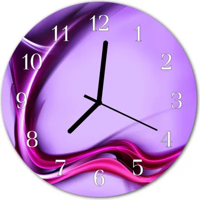 Produktbild von Glasuhr Wanduhr Küchenuhr Echt-Glas 30fi cm Abstrakt violett