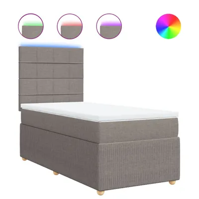 Productafbeelding van vidaXL Boxspringbed met matras, taupekleurig, 100x200 cm, met stoffen bekleding