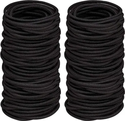 Immagine prodotto di 100 pezzi nero elastico capelli cravatte ragazze donne coda di cavallo titolari