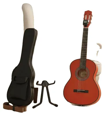 Imagen del producto de Guitarra clásica, set de iniciación de 8 piezas, sonido de calidad, color verde militar
