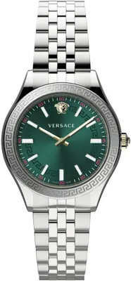 Produktbild von Versace VEHU01125 Hellenyium silber grün gold Edelstahl Armband Uhr Damen NEU