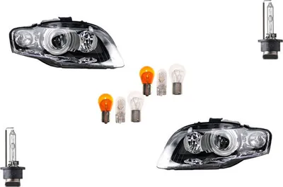 Produktbild von Scheinwerfer passend für Audi A4 8E 04-06/08 Leuchtmittel Set Links Rechts 8E0941029BM 8E0941003BM 8E0941030BM 8E0941004BM Johns