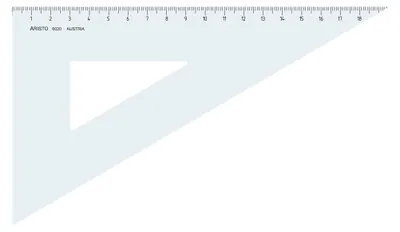 Produktbild von Aristo Dreieck 60 Grad ohne Facette Hypotenuse 22.6 cm, Teilung 19.6 cm