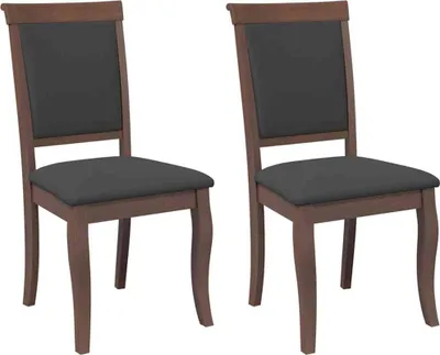 Produktbild von vidaXL Esszimmerstühle mit Kissen 2 Stk. Braun Massivholz Gummibaum