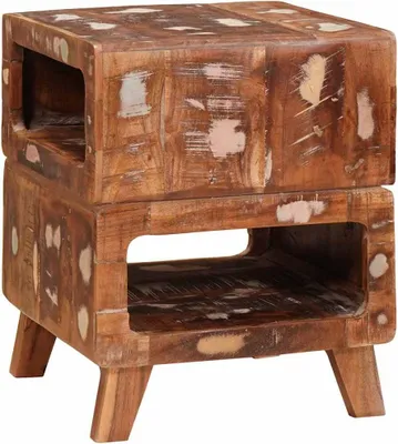 Obrázek produktu pro Odkládací stolek Hnědá 40 x 40 x 49 cm Masivní obnovované dřevo