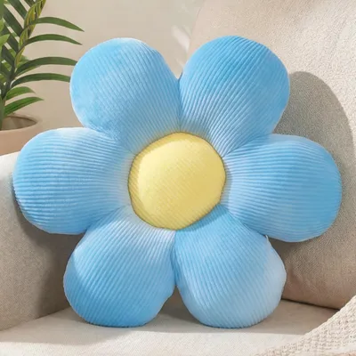 Produktbild von Omgoods – Dekoratives Kissen mit Margeritenmuster, 38 cm – Weiches Fußkissen und Dekokissen
