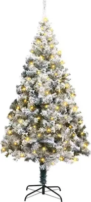 Obrázek produktu pro vidaXL Umělý vánoční stromek s 300 LED diodami se stojanem bílý 180 cm