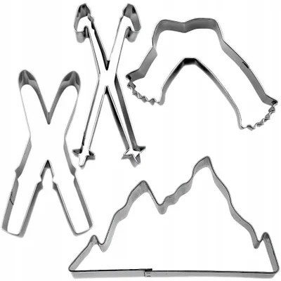 Produktbild von EkoForemki Ausstecher Set Skimotiv 4-teilig Metall