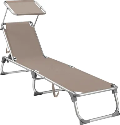 Produktbild von SONGMICS Gartenliege, klappbar 193 x 55 x 31 cm verstellbar taupe