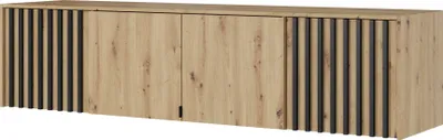Obrázok produktu pre Minio, nadstavec na skriňu "NELLY", 4-dverový, 205 cm, dub Artisan / čierna farba