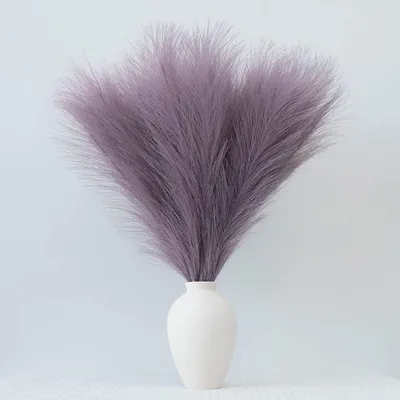 Obrázok produktu pre Umelá pampasová tráva, fialová, 30 kusov, 55 cm, nadýchané sušené kvety, dekorácia