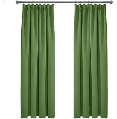 Produktbild von Vorhang Blickdicht Thermogardine Kälteschutz Kräuselband 245x140cm Apfelgrün 2er Set