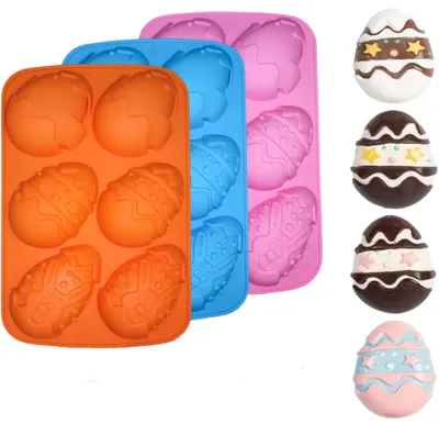 3er-Set Silikon-Eier-Backform, antihaft, 29,5 x 17 cm