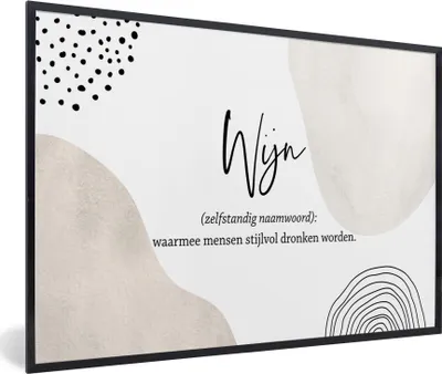 Produktbild von MuchoWow® Gerahmtes Poster Zitate - Sprichwörter - Wein - Wein - Definition - Wörterbuch 30x20 cm - Poster mit Schwarzem Bilderrahmen Wandposter Rahmen Foto Bilder - Kunstdruck - Bild-Poster