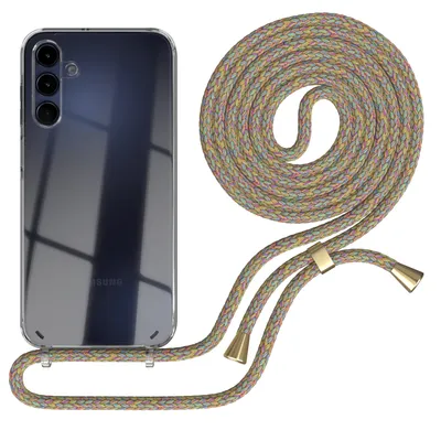 Produktbild von EAZY CASE Handykette kompatibel mit Samsung Galaxy A15, Handyhülle mit Umhängeband, Handykordel, Schutzhülle Clear, Band in Bunt