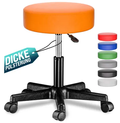 Immagine prodotto di CASARIA® Sgabello con Ruote Regolabile 46-60 cm in Pelle finta Seduta Imbottita Sedia Girevole Sgabelli con Rotelle Sgabello Trucco Sedia Girevole