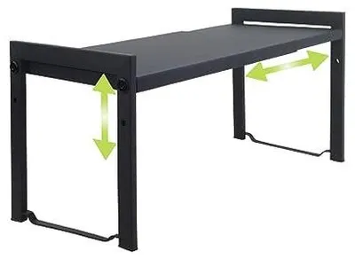 Produktbild von Ausziehbares Regal 66 cm, stapelbarer Küchenregal-Organizer, Gewürzregal, Vorratsregal, verstellbarer Schrankorganizer, Aufbewahrungsregal für Küche und Büro (1 Stück schwarz M)