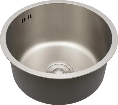 Obrázek produktu pro Kulatý kuchyňský dřez, nerezová ocel, podomítkové provedení, hloubka 19 cm, stříbrný