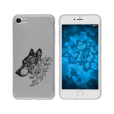 Produktbild von PhoneNatic Case kompatibel mit Apple iPhone 6s / 6 Silikon-Hülle Floral Wolf M3-1