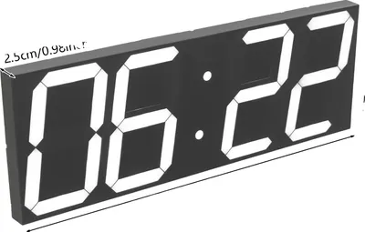Obrázek produktu pro Nástěnné hodiny, moderní minimalistický design, LED displej, BÍLÉ, 16 palců
