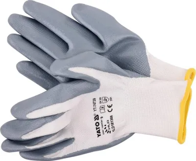 Produktbild von Yato YT-74739, Fabrik-Handschuhe, Grau, white, yellow, Unisex, Abnutzungsresistent, Ölbeständig, Durchstoßfest, Lösungsmittelbeständig, 1 Stück(e)