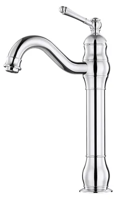Produktbild von Waschtischarmatur Retro, Messing Chrom 1-Loch Hochauslauf