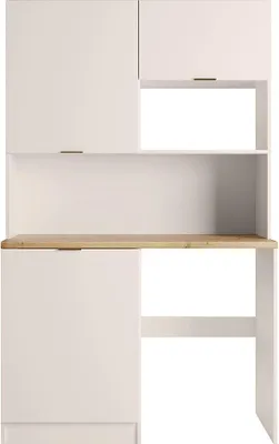 Produktbild von Multifunktionsmöbel mit Küchenzeile und Waschküche - Mit Arbeitsplatte 120 cm - Beige und natur - CARMEO