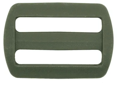 10er Set Gurtversteller aus Kunststoff 38x27 mm in Olivgrün – Schieber für Rucksackgurte.