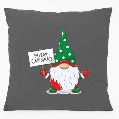 Produktbild von Huuraa Kissen Wichtel Merry Christmas 40x40cm mit Füllung Steel Grey Baumwolle Dekokissen Geschenkidee