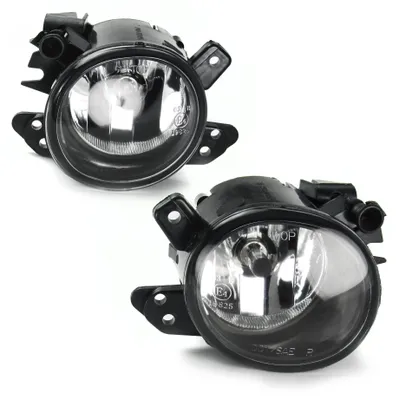 Image de 2 phares antibrouillard en verre transparent chromé, avec ampoules H11, compatibles avec Mercedes-Benz ML W164