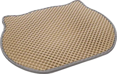 Produktbild von Flamingo Katzenstreu Matte Matz Katzenkopf beige, Maße: 50 x 49 x 1,3 cm