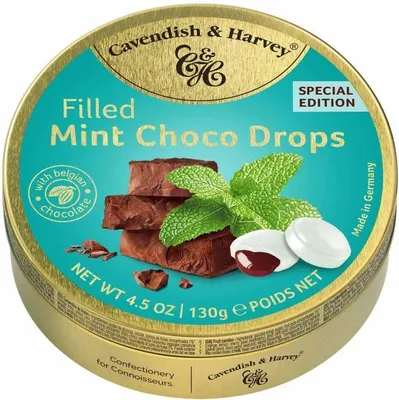 Produktbild von Cavendish & Harvey Filled Mint Choco Drops 130g