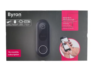 Produktbild von Byron DSD-28119 Drahtgebundene Wi-Fi-Video-Türsprechanlage, 1920 x 1080 Pixel, 1080p, 100°, Schwarz, IP44, Gleichstrom