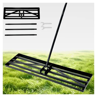 Produktbild von Rasen-Nivellierrechen 75x25cm mit 190cm langem Stiel für Garten und Hof
