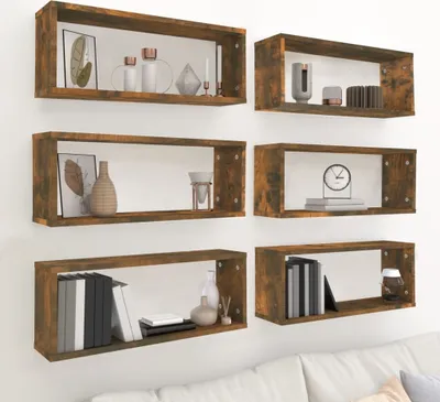 Produktbild von Maison Exclusive - Würfelregale 6 Stk. Räuchereiche 60x15x23 cm Holzwerkstoff