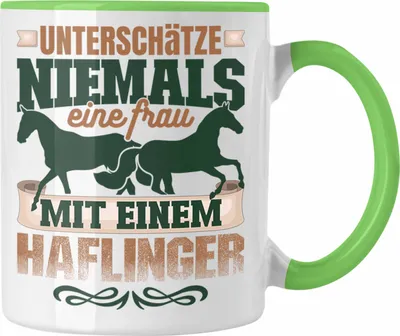 Produktbild von Trendation - Haflinger Tasse Geschenk Reiterin Geschenkidee Pferde (Grün)