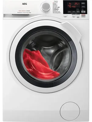 Produktbild von AEG L7WBG851, Frontlader, Freistehend, Weiß, Links, Tasten, Drehregler, LED