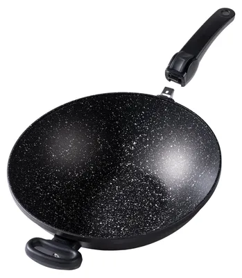 Produktbild von STONELINE® Germany Wokpfanne 32 cm mit abnehmbarem Griff | ohne Deckel - Schwarz