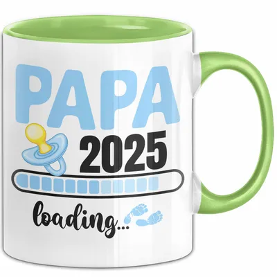 Produktbild von Trendation - Papa 2022 Loading Tasse Schwanger Schwangerschaftsverkündung Überraschung Du Wirst Vater (Grün)